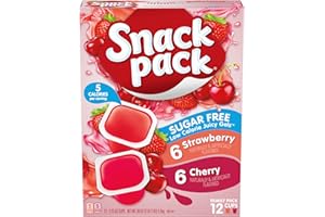 Snack Pack Sugar-Free Strawberry & Cherry Flavored Low Calorie Juicy Gels, 3.25 oz. 12ct Family Pack