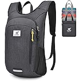 SKYSPER Small Daypack 10L Hiking Backpack Packable Lightweight Travel Day Pack for Women Men(Black)