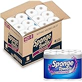 SpongeTowels UltraPRO Ultra Strong & Absorbent Paper Towel, Choose-A-Size® Sheets, 2 Packs of 6 Giant Rolls = 18 Regular Roll