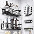 EUDELE Shower Caddy 5 Pack,Adhesive Shower Organizer for Bathroom Storage&Home Decor&Kitchen,No Drilling,Large Capacity,Rustp