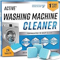 Washing Machine Cleaner 24 Tablets - Deep Cleaning Descaler Pods For HE Front Loader & Top Load Washer, Septic Safe Eco-Frien