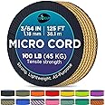 TECEUM Micro Paracord – 1.18 mm X 125 ft – Micro Utility Cord – Thin Braided Paracord Rope – Best for Crafting, DIY Projects,