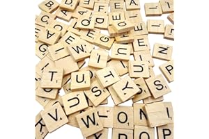 Sunnyglade 500PCS Wood Letter Tiles/Wooden Scrabble Tiles A-Z Capital Letters for Crafts, Pendants, Spelling