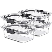 Rubbermaid Brilliance Glass Storage 3.2-Cup Food Containers with Lids