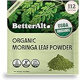 Better Alt Organic Moringa Powder, USDA Certified - Moringa Leaf Powder Perfect for Smoothie,Tea, Drinks & Recipes, Green Sup