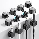 12 Pack Magnetic Cable Management Clips, Phone Electric Charging Cord Holder, Desktop Cord Organizer, Adhesive Cable Organize