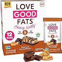 Love Good Fats - Chewy Nutty Plant-Based Keto Protein Snack Bars - 13g Good Fats, 6g Protein, 4g Net Carbs, 1g Sugar, Gluten-