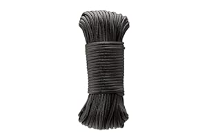 Amazon Basics 550 Type III Paracord, 7-Strand Core, High Strength - 5/32 Inch x 100 Foot (4mm x 30m), Black