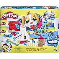 Play-Doh Care 'n Carry Vet Playset for Kids 3 Years and Up with Toy Dog, Storage, 10 Tools, and 5 Modeling Compound Colors, N
