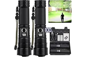 Myipyi Rechargeable Led Flashlights High Lumens, 990000 Lumens Super Bright Powerful Flashlight, 5 Modes Flash Light, IPX6 Wa