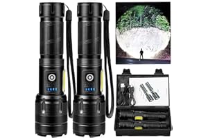 FUROLD Rechargeable LED Flashlights High Lumens, 990,000 Lumens Super Bright Flashlight 7 Modes w/COB Work Light, Powerful Fl