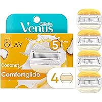 Gillette Venus ComfortGlide plus Olay Coconut Women's Razor Blade Refills, 4 Count (Pack of 1)