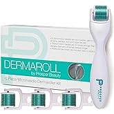 Derma Roller Microneedle 6 Piece Kit [DERMAROLL by Prosper Beauty] Face Roller with 4 Replaceable Heads Exfoliation Microderm