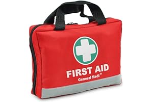 General Medi First Aid Kit -309 Pieces- Reflective Bag Design - Including Eyewash, Bandages, Moleskin Pad and Emergency Blank