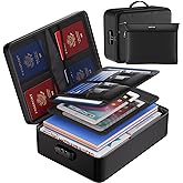 ENGPOW Fireproof Document Bag with Lock, Fireproof＆Waterproof File Organizer Bag with Money Bag, 5 Layers Protection Fireproo