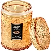 Voluspa Spiced Pumpkin Latte Candle | 5.5 Oz | Small Glass Jar with Lid | All Natural Wicks and Coconut Wax for Clean Burning