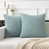 Kevin Textile Throw Pillow Covers Soft Corduroy Decorative Set of 2 Boho Striped Pillow Covers Pillowcases Farmhouse Home Dec