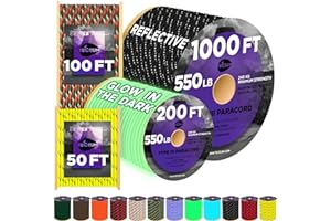 [NEW] TECEUM Paracord 550 lb Ideal for Crafting, DIY, Camping, Military & Active Outdoors – Tactical Parachute Cord Strong Su