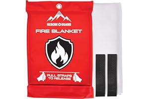 RESCUE GUARD Emergency Fire Blanket - 1 Pack, 40” x 40” Fireproof Fiberglass Blanket for Home Safety, Swift, Safe Protection 