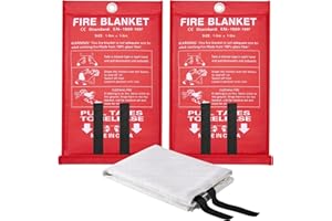 BXFRAE Fire Blanket for Home and Kitchen, 40"x40" Fiberglass Suppression Blanket for Emergency, Survival Safety Cover (2 Pack