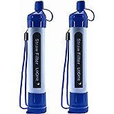 2 Pack Water Filter Straw - Water Purifying Device - Portable Personal Water Filtration Survival - for Emergency Kits Outdoor