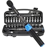 UYECOVE 33Pcs 1/4-Inch Drive Click Torque Wrench Set, Bike Torque Wrench Set (20-240IN-LB/2.3-27.1Nm),Torque Wrench with Bit 