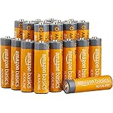 Amazon Basics 20-Pack AA Alkaline High-Performance Batteries, 1.5 Volt, 10-Year Shelf Life