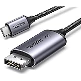 UGREEN USB C to DisplayPort 2.1 Cable 16K@30Hz 8K@120Hz 40Gbps Thunderbolt 4/3 to DisplayPort Cord Alu Braided Compatible iPh