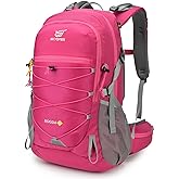 SKYSPER Hiking Backpack for Men Women, 35L Travel Backpack Waterproof Camping Backpack Outdoor Lightweight Daypack(Rosered)