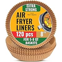 Air Fryer Liners for Ninja, 120 Pcs Round Disposable Airfryer Paper Liners – Non-Stick and Oil Proof for Easy Cleanup – 8 Inc