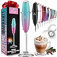 Zulay Powerful Milk Frother Handheld Foam Maker for Lattes - Whisk Drink Mixer for Coffee, Mini Foamer for Cappuccino, Frappe