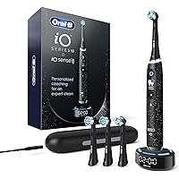 Oral B Power iO Series 10 Electric Toothbrush, Cosmic Black, iO10 Rechargeable Power Toothbrush with iO Sense Charger, 4 Brus