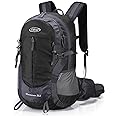 G4Free 35L Hiking Backpack Water Resistant Outdoor Sports Travel Daypack Lightweight with Rain Cover for Women Men (Black)