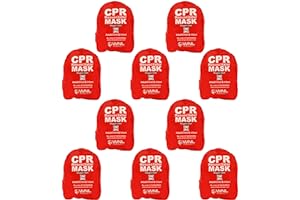 WNL Products CPR Rescue Mask, Adult/Child & Infant Pocket Resuscitator, Soft Case Kit with Belt Clip 10 Pack