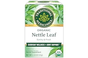 Traditional Medicinals Organic Nettle Leaf Herbal Tea, Supports Joint Health & Overall Wellness, (Pack of 1) - 16 Tea Bags