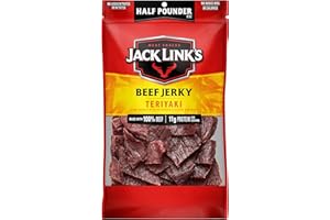 Jack Link's Beef Jerky, Teriyaki, ½ Pounder Bag - Flavorful Meat Snack, 11g of Protein and 80 Calories, Made with Premium Bee