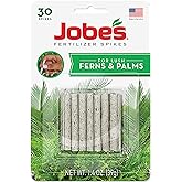 Jobe's Plant Food Fertilizer Spikes, Easy Plant Care for All Ferns and Palm Plants, 30 Count