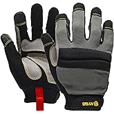KAYGO Work Gloves For Men, KG125M Mechanic Utility Work Gloves for All Purpose, Excellent Grip, Heavy Duty, Improved Dexterit