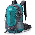 G4Free 35L Hiking Backpack Water Resistant Outdoor Sports Travel Daypack Lightweight with Rain Cover for Women Men (Peacock G