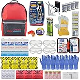 Ready America 72 Hour Deluxe Emergency Kit, 4-Person 3-Day Backpack, First Aid Kit, Survival Blanket, Power Station, Emergenc