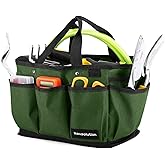 Housolution Gardening Tote Bag, Deluxe Garden Tool Storage Bag and Home Organizer with Pockets, Wear-resistant & Reusable, 14