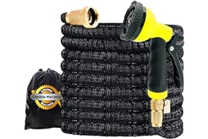 J&B XpandaHose 75ft Expandable Garden Hose with Holder - Heavy Duty Superior Strength 3750D - 4 -Layer Latex Core - Extra Str