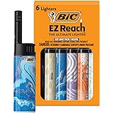 BIC EZ Reach Candle Lighter, The Ultimate Lighter with Wand for Candles, Home Decor, Assorted Designs, 6 Count Pack of Lighte