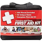 M2 BASICS Professional 300 Piece (40 Unique Items) First Aid Kit | Emergency Medical Kits | Home, Business, Camping, Car, Off