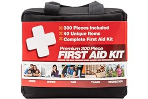 M2 BASICS Professional 300 Piece (40 Unique Items) First Aid Kit | Emergency Medical Kits | Home, Business, Camping, Car, Off