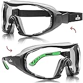 NoCry Anti Fog Safety Goggles for Men with Premium Anti Scratch Coating - Perfect Work Goggles with Adjustable Headband; ANSI