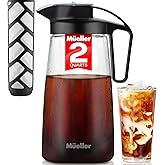 Mueller Cold Brew Coffee Maker, 2-Quart Heavy-Duty Tritan Pitcher, Iced Coffee Maker and Tea Brewer