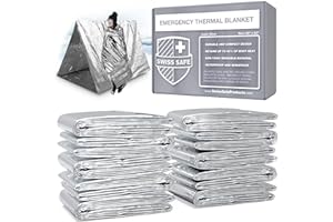 Swiss Safe Emergency Mylar Thermal Blankets + Bonus Space Blanket - Compact & Insulated for Cold Weather - Designed for NASA,