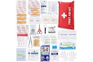 First Aid Kit for Home Car Travel 107 Piece Mini Emergency Kits for Hiking Camping Small Trauma Kit for Boat Vehicle Lightwei