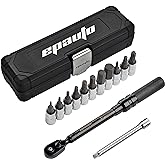 EPAuto Bike Tool 1/4 Inch Drive Click Torque Wrench Set (2 to 20 Nm), Hex/Torx Bit Socket Extension Bar Bicycle Maintenance K